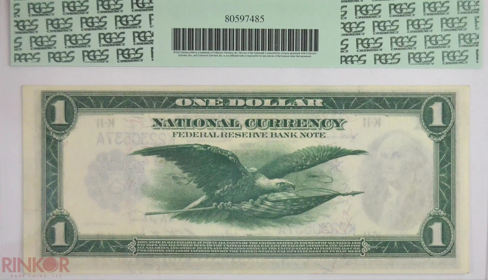 1918 $1 Fr. 740 Dallas Federal Reserve Bank Note PCGS CU 64 PPQ - Image 2 of 3