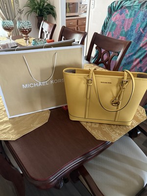 Michael Kors Yellow Leather Tote Bag New With Tags