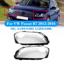 2x Frontscheinwerfer Glas Scheinwerferglas Links+Rechts Für VW Passat B7 12-16