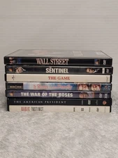 Michael Douglas Lot Of 7 DVDs: Basic Instinct,  The Game,  Wall Street,  + More!