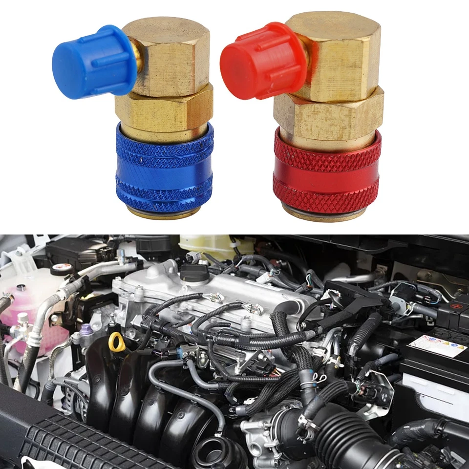 R134A Quick Connector Adapter Coupler Auto A/C Manifold Gauge Low High AC HVAC - Image 2 of 4
