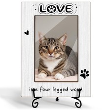 Dog Picture Frame Paw Print, Pet Memorial Picture Frame For Dogs Cat, Photo G...