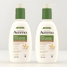 Aveeno Daily Moisturising Body Lotion 2x 300ml Soothing Oats Yoghurt & Vanilla