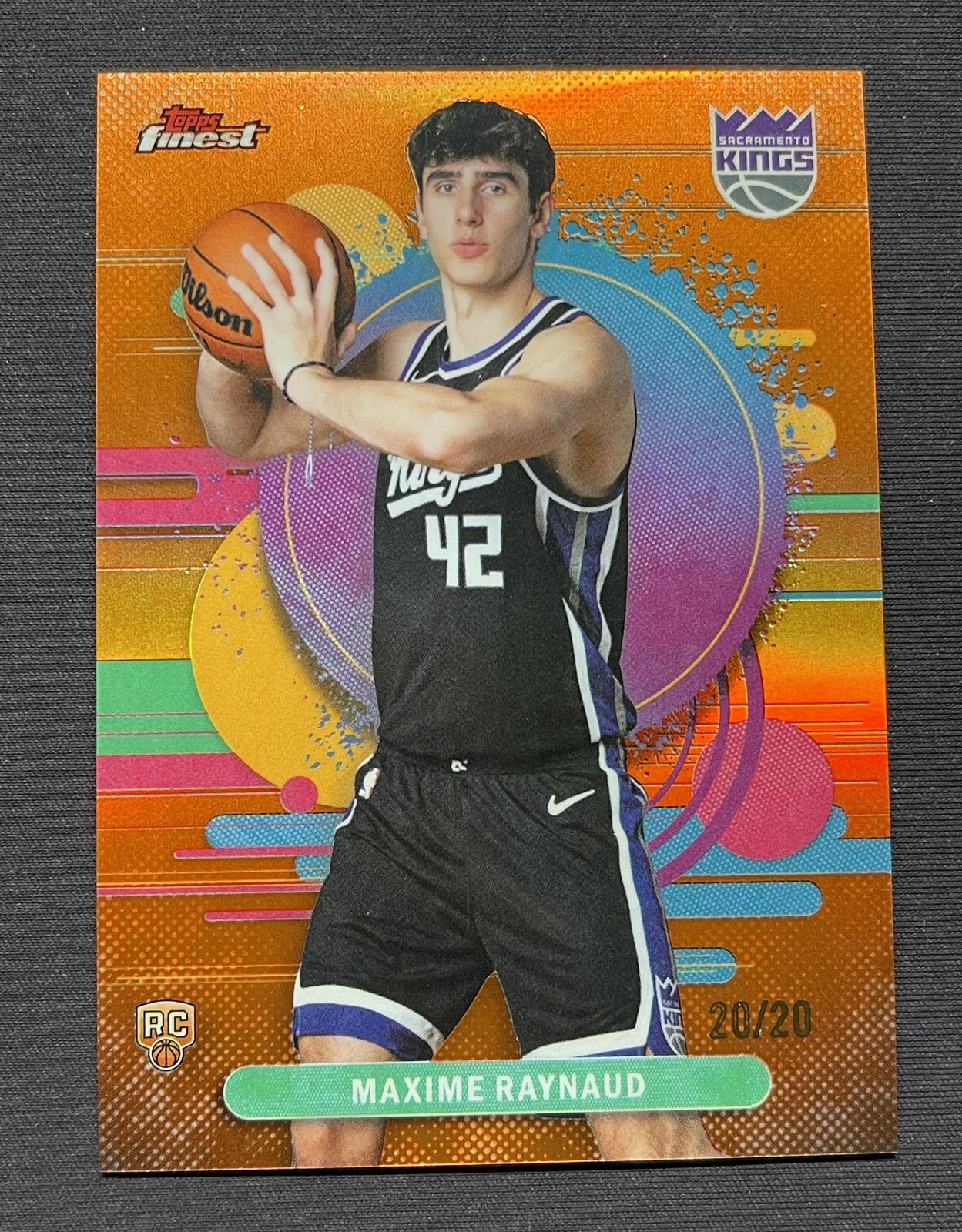 20/20 ≈1/1 2025-26 Topps Finest Maxime Raynaud RC Rookie #132 Level II Orange
