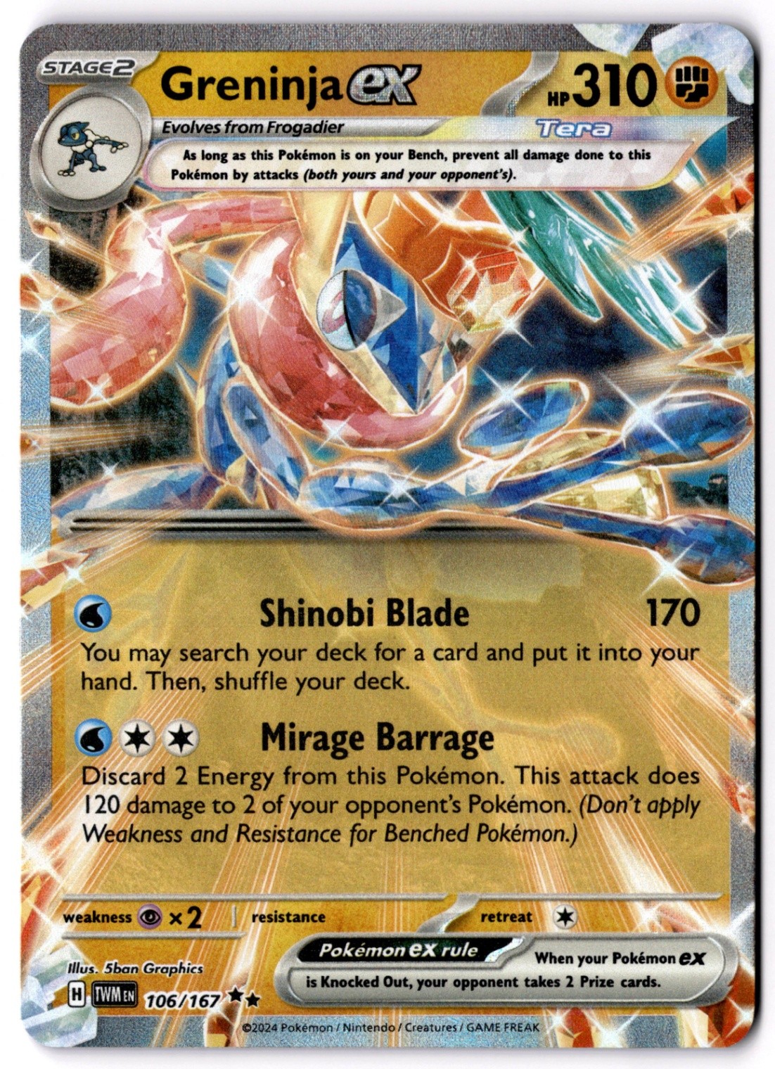 Greninja ex  Double Rare SV06: Twilight Masquerade 106/167 NM