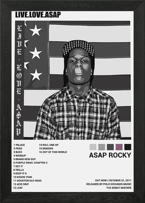 ASAP Rocky - LIVE.LOVE.ASAP Album C gerahmtes Wandbild Poster Leinwanddruck Bild