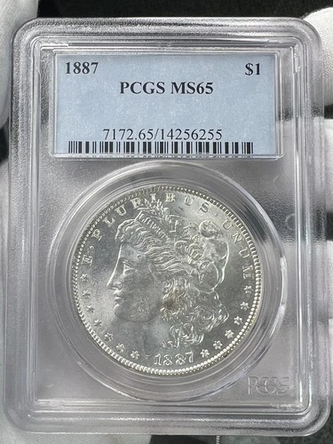 1887 $1 Morgan Dollar 90% Silver PCGS MS65 Philadelphia US Coin