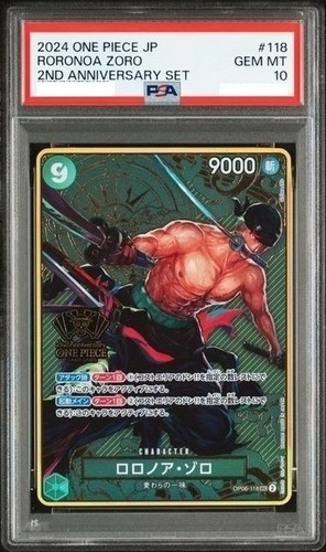 Roronoa Zoro (One Piece Japanese Version 2nd Anniversary Set) graded PSA 10 for sale on eBay