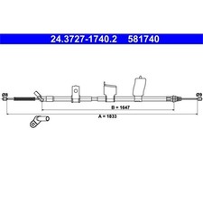ATE Handbremsseil hinten für Nissan Qashqai