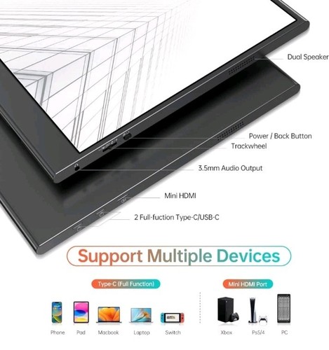 4K Portable Monitor 15,6" Portable Display 1200:1 400Nits 100% sRGB HDR Bildschirm - Bild 5 von 6