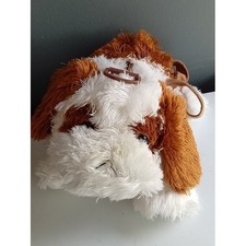 Aurora World Plush Puppy Dog Backpack Brown White Shaggy Faux Fur Kids Bag