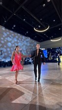 Pink Latin Ballroom Dance Dress  International Latin Ballroom Style  Crystals