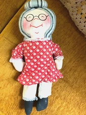 Vintage Joyce Miller Sears  Roebuck  Gramma Cloth Rag Doll 1960's