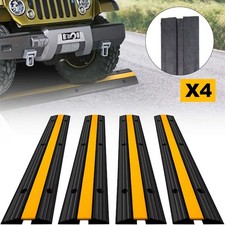 4 Pack of Rubber Cable Protector Ramp Heavy Duty 1-Channel Hose Ramp Cable Floor