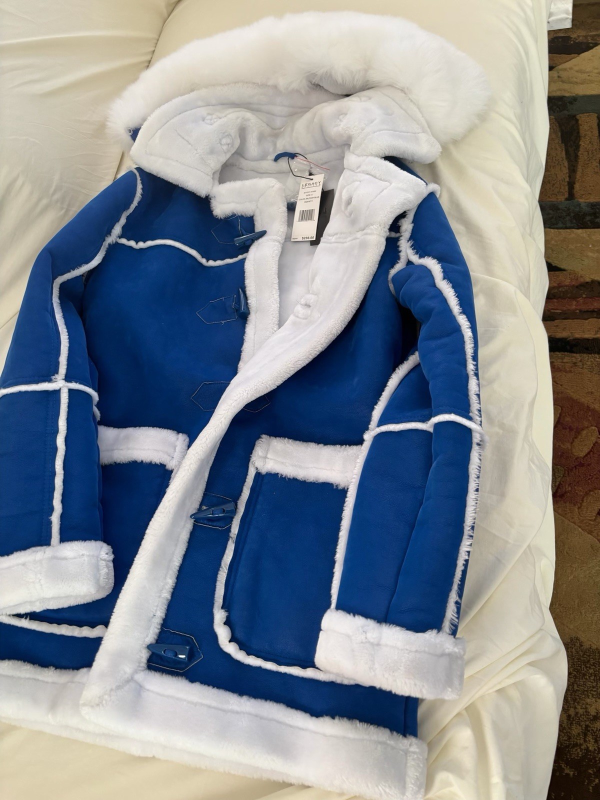 Fur Coat Royal Sky Blue White Racer