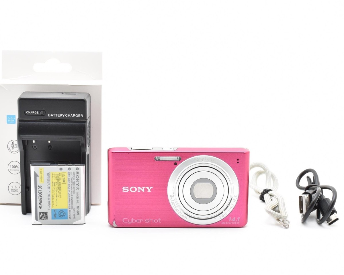 Exc+5] Sony Cyber-shot DSC-W610 14.1MP Pink Camera 4x Zoom from