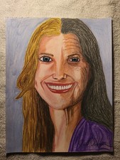 Original Surrealism Color Charcoal Drawing- 