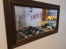 Vintage Jack Daniels Whiskey  Mirror ... 17&rdquo;x30&rdquo; ... Wood Frame