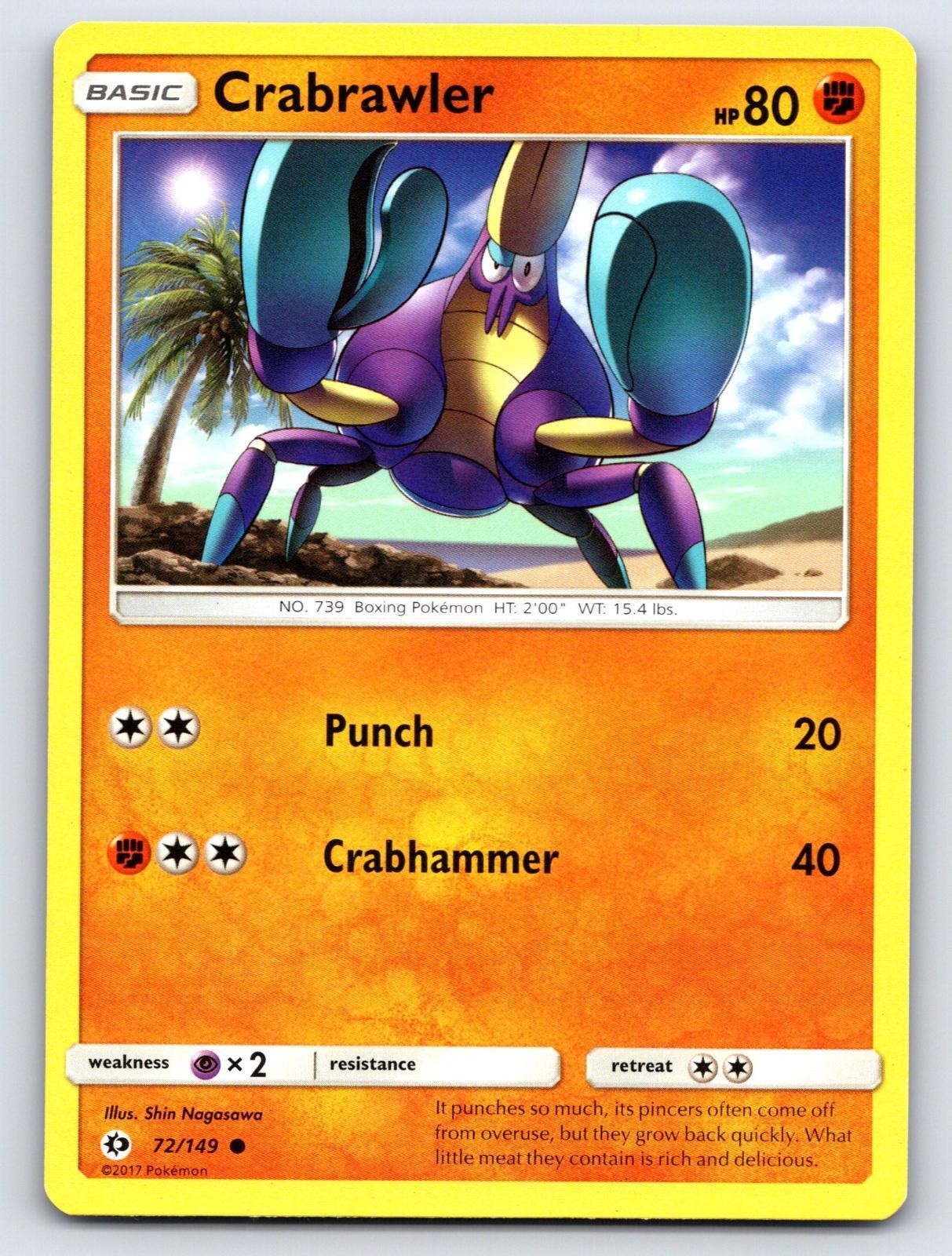 Crabrawler 72/149 SM Base Set Pokemon Lightly Played
