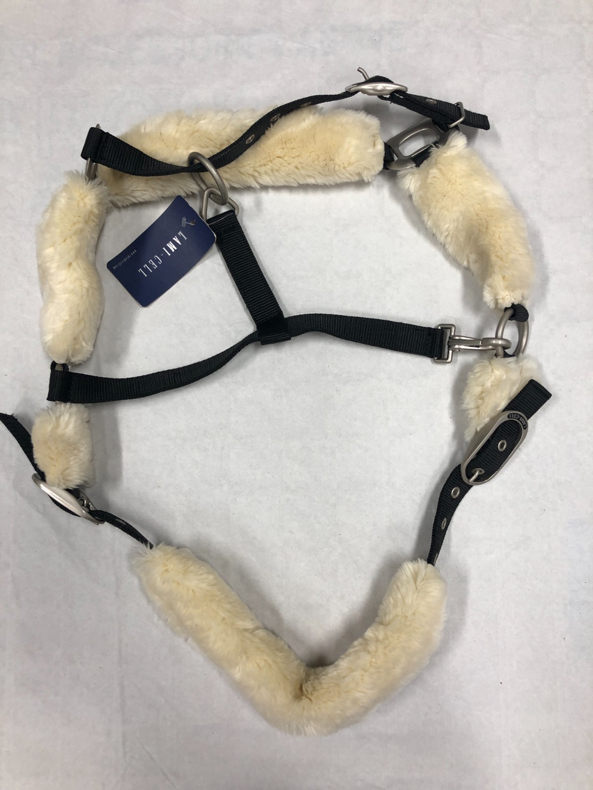 Licol cheval Tattini en synthétique doublé mouton noir taille Full