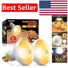 High Efficiency Reptile Heat Lamp 2-Pack - 100W UVA  Dark Light Emitters