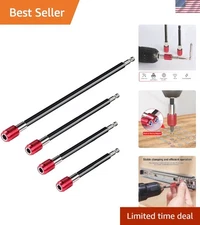 Universal 4-Piece Drill Bit Extender Set - Chrome Vanadium Steel, Quick Change