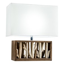 NEW! NAUTICAL DRIFTWOOD BRANCH TABLE LAMP - SEASIDE OCEAN BEACH WOOD BOX LIGHT