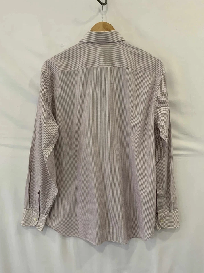 Valentino Chemises Men’s Dress Shirt Striped 100% Cotton Made in Italy Sz L #C8 - Image 2 of 4