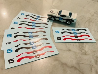 AURORA AFX Javelin Slot Car Decals Blue/Black/Red