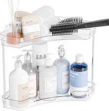 Yieach 2 Tier Corner Bathroom Counter Organizer,Clear Sink Shelf,Bathroom Corner