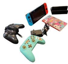 Nintendo Switch Console Neon Red/Blue Joy-Con Controllers LOL Game System Reset