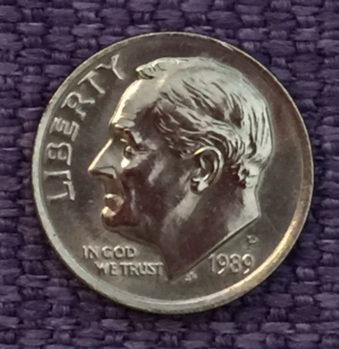 1989-P Roosevelt Dime — photo from the most recent tracked eBay sale