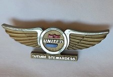 Vintage United Airlines Wings - Plastic Future Stewardess Pin Chest Pin
