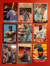 Bo Jackson NICE 9 CARD ODDBALL RARE LOT Kansas City Royals Baseball Cards