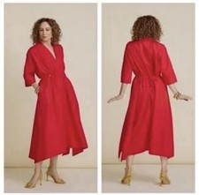 Carla Rockmore Everywhere Everyday Shirt Dress Red Size Medium