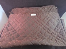 Vera Bradley Quilted Diaper Bag Tote MICROFIBER Brown Zebra Plastic Lining