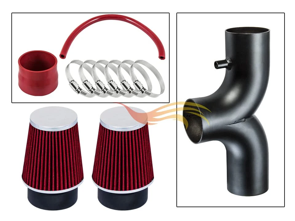 BCP RW ROJO 2001-2004 Corvette C5 5,7 L V8 Doble Ram Kit de admisión de aire + Filtro Foto 3 de 3