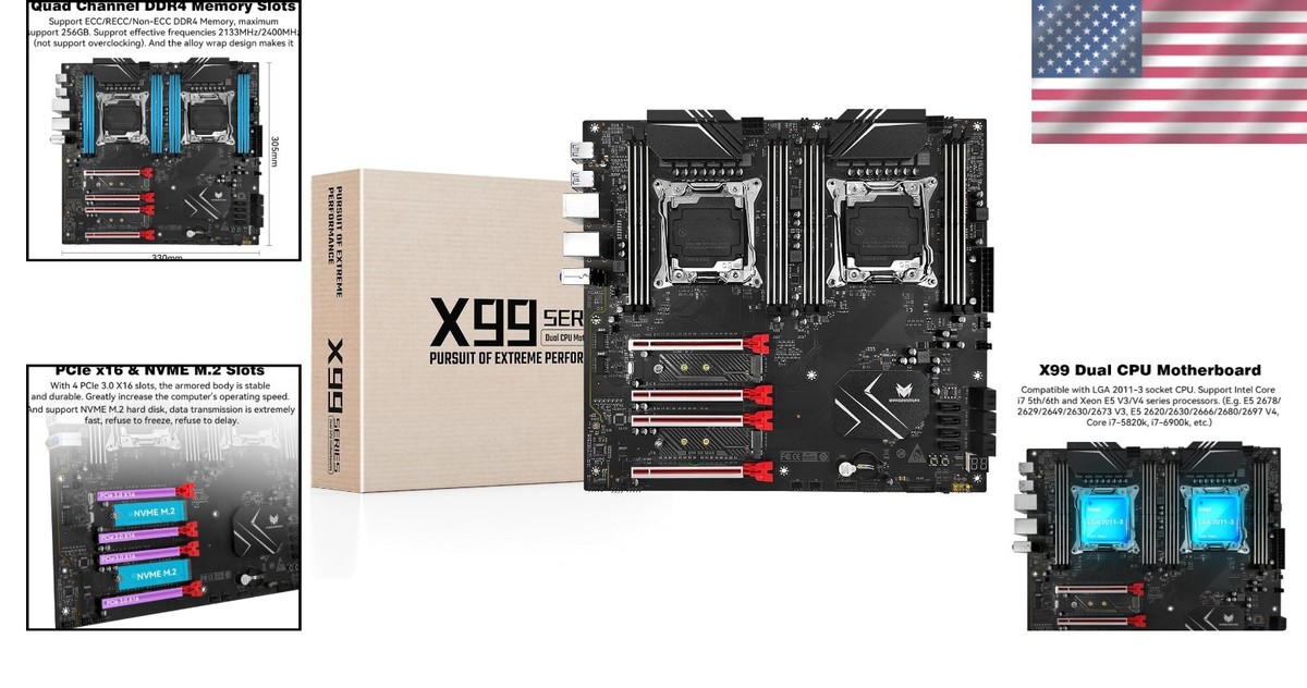 ・-m29-27-2 中古エクスレア9枚 E-ATX X99 Motherboard for Intel Xeon - 8 ECC Slots, 2 NVMe M.2