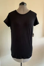 GAP THE ESSENTIAL CREW Black Tee T-Shirt Pima Cotton Women Size Small NEW!