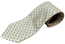 Tommy Hilfiger Mens Neck Tie 100 Silk Foulard Squares Blue Cream White