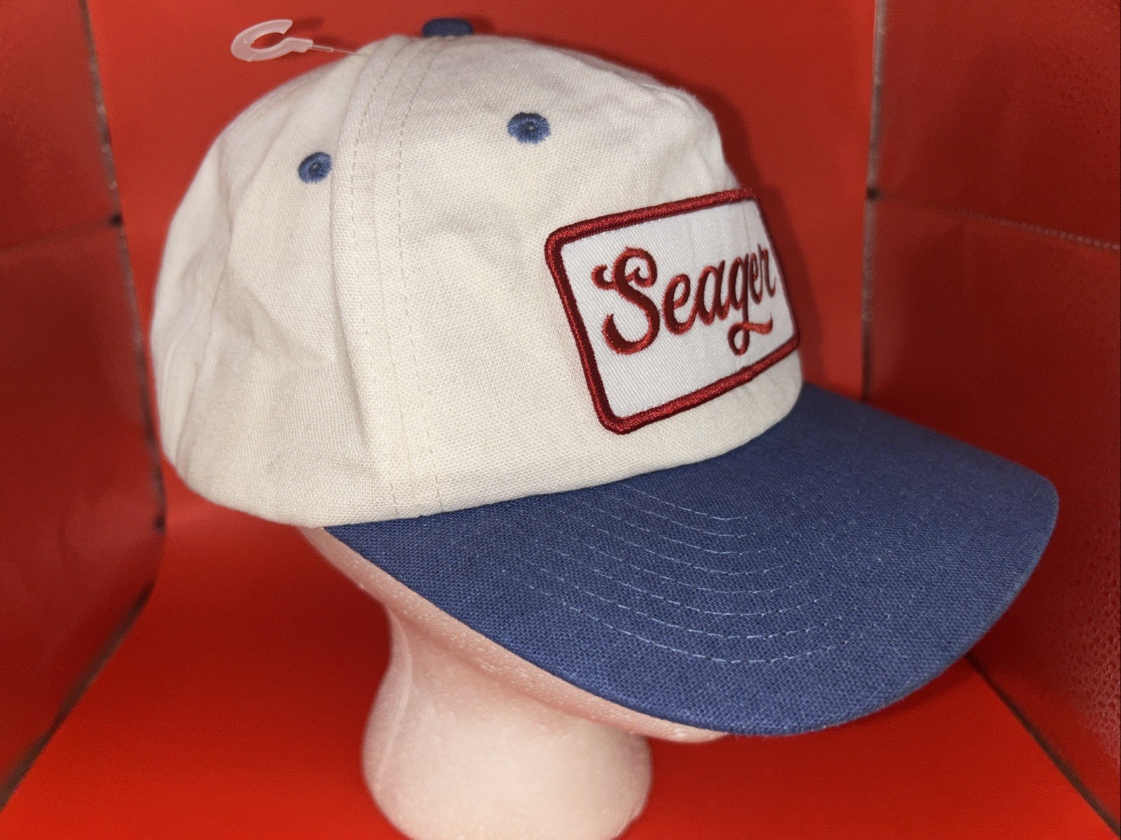 SEAGER Baseball Trucker Patch SnapBack Hat Cap Ma… - image 8