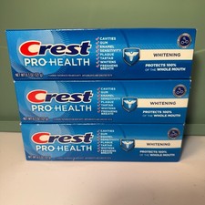 Lot OF 3 Crest Pro-Health Whitening Fluoride Toothpaste 4.3 oz 0.67 per gallon