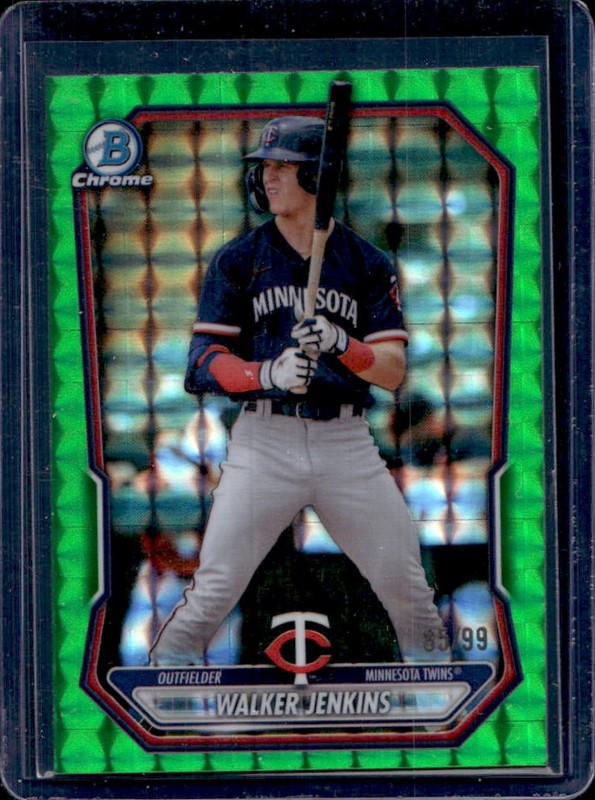 2026 Bowman Walker Jenkins Chrome Prospects Green Geometric Refractor #/99 Twins