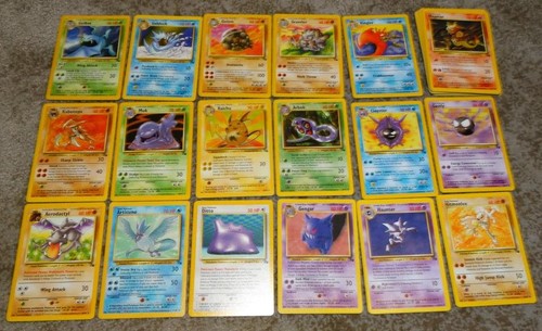 POKEMON CARDS FOSSIL NEAR COMPLETE NON-HOLO SET 41 of 47 CARDS, 1999 - Picture 1 of 5