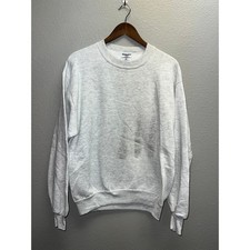 Vintage Gray Jerzees Blank Sweatshirt Crewneck Nublend USA Made 90s Stained M