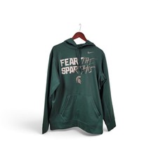 Nike Michigan State Spartans Fear The Spartans Hoodie Large Green Therma-fit