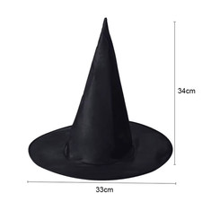 Halloween Witch Hat Black Folds Wizard Hats for Women Men Masquerade Party Carni