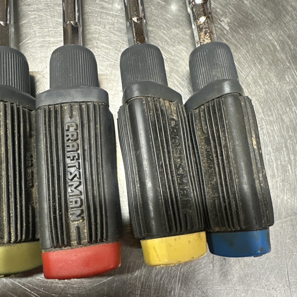 Craftsman USA 7pcs RARE Triangle Colored Soft Grip Nut Driver Set, SAE ...