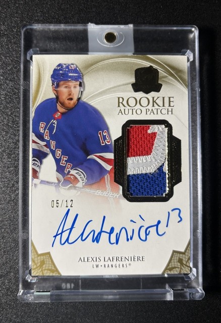 2020 UD THE CUP #101 ALEXIS LAFRENIERE GOLD FOIL JERSEY PATCH AUTO RC ROOKIE /12
