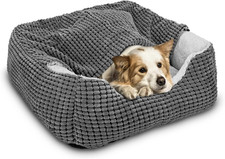 Dog Beds for Large Medium Small Dogs, Rectangle Cave Hooded Blanket Puppy Bed, L